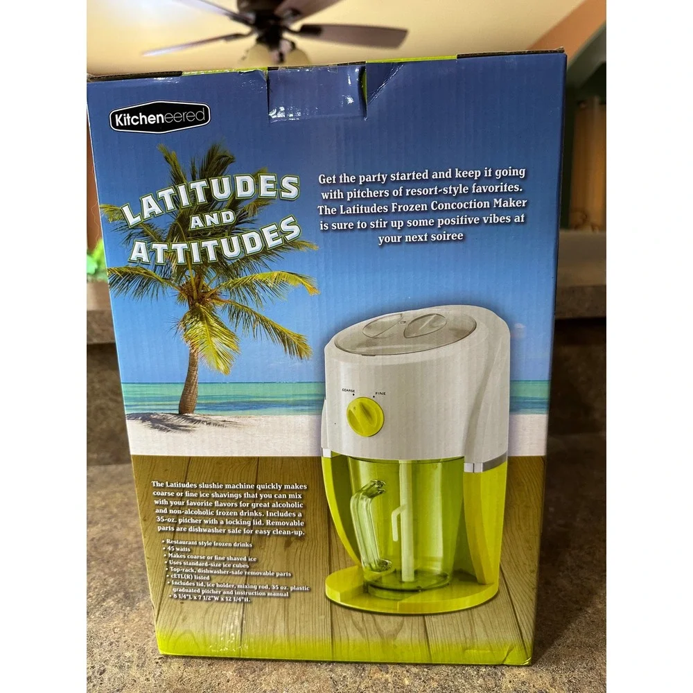 Kitcheneered Latitudes & Attitudes Frozen Concoction Maker Slushie Machine 35oz